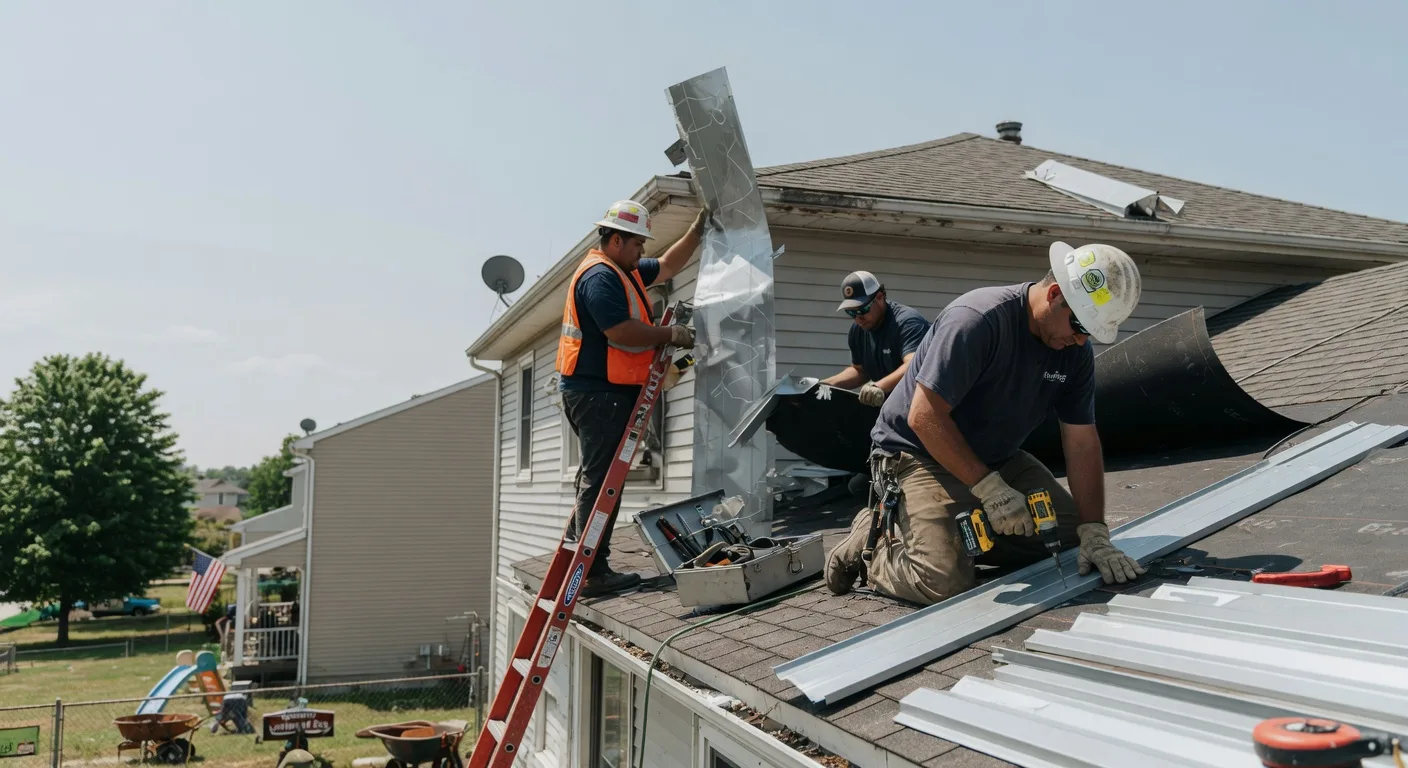 Storm Damage Metal Roof Repair in Cottage Hills, IL